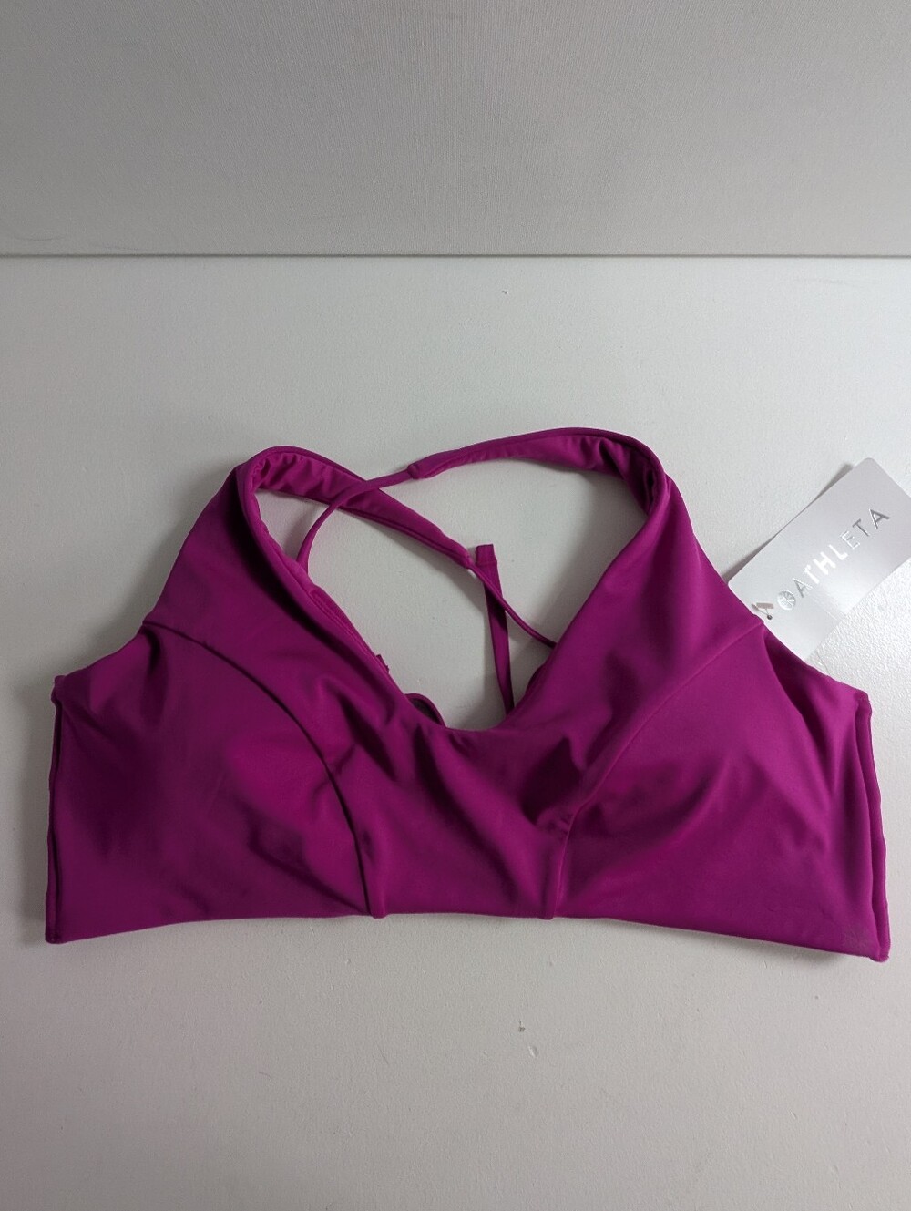 Athleta Triangle swim Bikini Top D-DD Cup Pink Size XL Beach UV Protection New - Picture 3 of 12